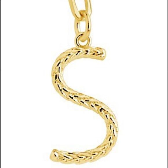 NEW Sterling Forever 14K Goldplated Initial S Pendant Necklace - Picture 3 of 8
